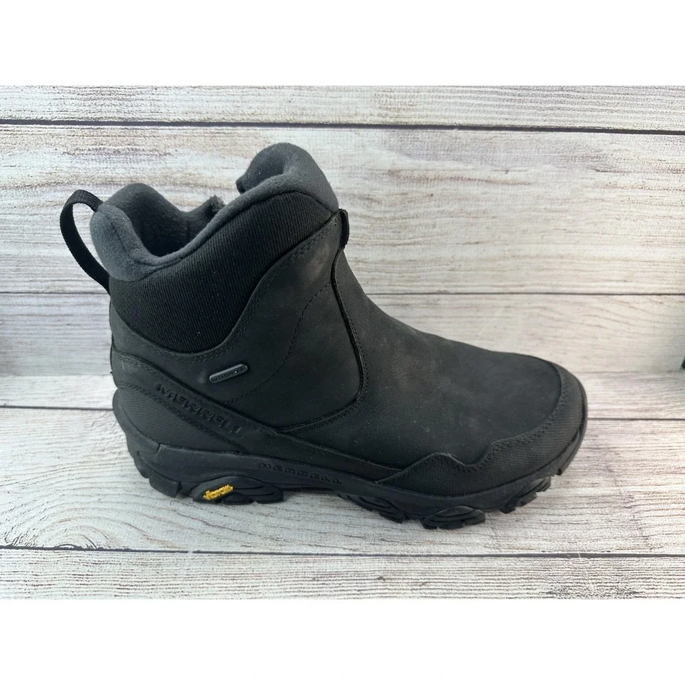 Merrell Men's Black Coldpack 3 Thermo Tall Zip Waterproof Winter Boots Size 10